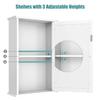 Hysache Bathroom Medicine Cabinet, Wall Mount Mirrored Storage Cabinet w/Single Mirrored Door & Adjustable Shelf, Multipurpose Wooden Organizer for Hallway Living Room Bed, 13.5" L x 6" W (White) view 4