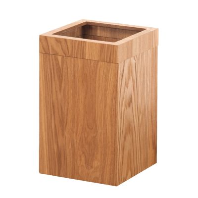 DRSFF Bathroom Garbage Can Office Wooden Waste Paper Basket Room Living Bedroom Rubbish Bucket Uncovered 12 L Three-Dimensional Square Trash Recycling Bins (Color : B)