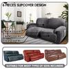 ULTICOR Extra Wide 75-100" 2 Seater Reclining Sofa Slipcover, Velvet Stretch 6-Piece, Soft Washable (Dark Grey) view 2