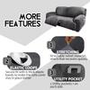ULTICOR Extra Wide 75-100" 2 Seater Reclining Sofa Slipcover, Velvet Stretch 6-Piece, Soft Washable (Dark Grey) view 3