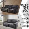 ULTICOR Extra Wide 75-100" 2 Seater Reclining Sofa Slipcover, Velvet Stretch 6-Piece, Soft Washable (Dark Grey) view 4