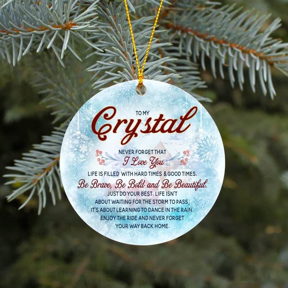 Christmas Ornament with Name On It to My Crystal Christma Ornaments Never Forget That I Love You Xmas Decoration Tree 2025 Noel Gift Family Keepsake 3"