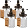 Amolliar 4 Pack Mason Jar Liquid Soap Dispenser, Rustproof Stainless Steel Lid Pump, Refillable Hand Soap for Bathroom, Kitchen, Cute Farmhouse Decor for Dish Soap, Liquid Soap, Lotions(Bronze) view 1