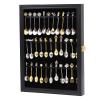 COMSREV 36 Souvenir Tea Spoon Display Case Wall Mount Lockable UV Protection Acrylic Door Wood Display Rack Stand for Spoon view 1