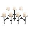 Black Candelabra Simple Wrought Iron Powder Coated Finish with Contemporary Tabletop, Home Decor Centerpiece, Scandinavian Design, 21.25" L X 12" W X 10" H view 2