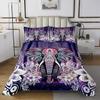 Boho Elephant Bedspread Bohemian Coverlet Set The African Grassland Safari Animal Quilted for Kids Men Women Adults Paisley Lotus Exotic Bedspread Quilt Set with 2 Pillow Cases Queen Size view 2