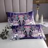 Boho Elephant Bedspread Bohemian Coverlet Set The African Grassland Safari Animal Quilted for Kids Men Women Adults Paisley Lotus Exotic Bedspread Quilt Set with 2 Pillow Cases Queen Size view 4