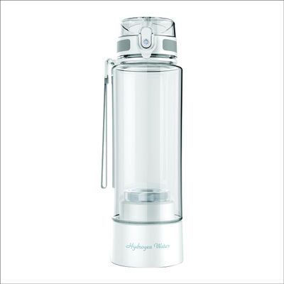 Alkadrops Hydrogen Rich Water Bottle Generator Sport Maker Machine | PEM Membrane & SPE Technology Ionizer Self- cleaning Function - 380ml. white