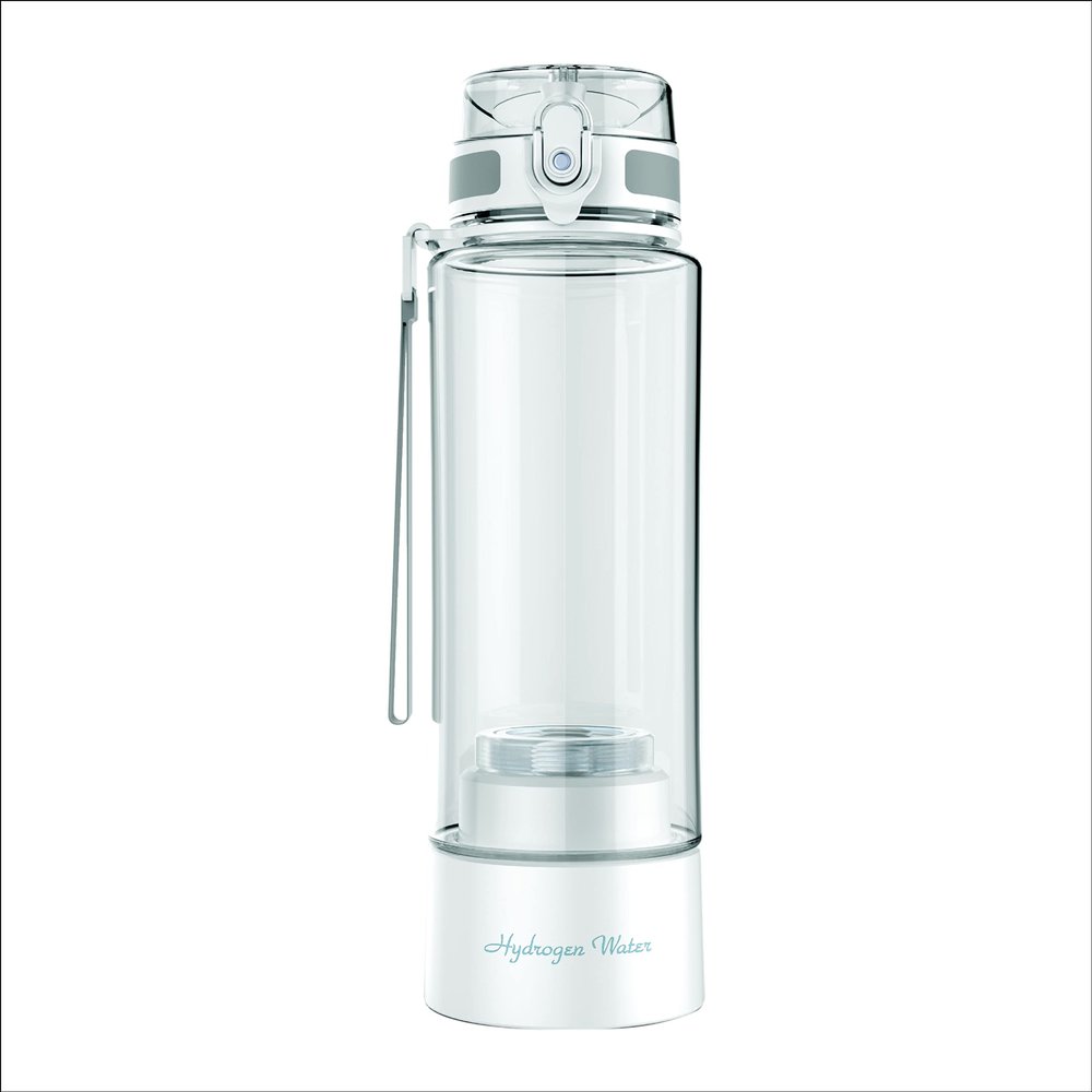 Alkadrops Hydrogen Rich Water Bottle Generator Sport Maker Machine | PEM Membrane & SPE Technology Ionizer Self- cleaning Function - 380ml. white