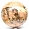 2.9" 545g Orange Peach Moonstone w/Smoky Quartz Sphere Polished Natural Graphic Feldspar Gemstone Crystal Mineral Ball - Madagascar view 2