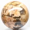 2.9" 545g Orange Peach Moonstone w/Smoky Quartz Sphere Polished Natural Graphic Feldspar Gemstone Crystal Mineral Ball - Madagascar view 3