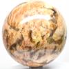 2.9" 545g Orange Peach Moonstone w/Smoky Quartz Sphere Polished Natural Graphic Feldspar Gemstone Crystal Mineral Ball - Madagascar view 4