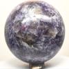2.4" 340g Deep Purple Lepidolite w/Inclusions Sphere Polished Natural Flower Sugilite Lithia Mica Gemstone Crystal Mineral Ball - Madagascar + Stand view 1