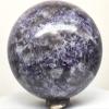 2.4" 340g Deep Purple Lepidolite w/Inclusions Sphere Polished Natural Flower Sugilite Lithia Mica Gemstone Crystal Mineral Ball - Madagascar + Stand view 4