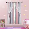 ZJXSNEH Shiny Stars Curtains for Children Room Blackout Curtains for Living Room Bedroom Kids Home Decor Gradient Room Blinds Ash Powder-Rainbow Bar (Width x High) W70.86 x H39.37 x 1 Panel view 3