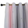 ZJXSNEH Shiny Stars Curtains for Children Room Blackout Curtains for Living Room Bedroom Kids Home Decor Gradient Room Blinds Ash Powder-Rainbow Bar (Width x High) W70.86 x H39.37 x 1 Panel view 4