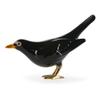 Hand Painted Ceramic Blackbird Figurine Home Decor Bird Made in Portugal view 1