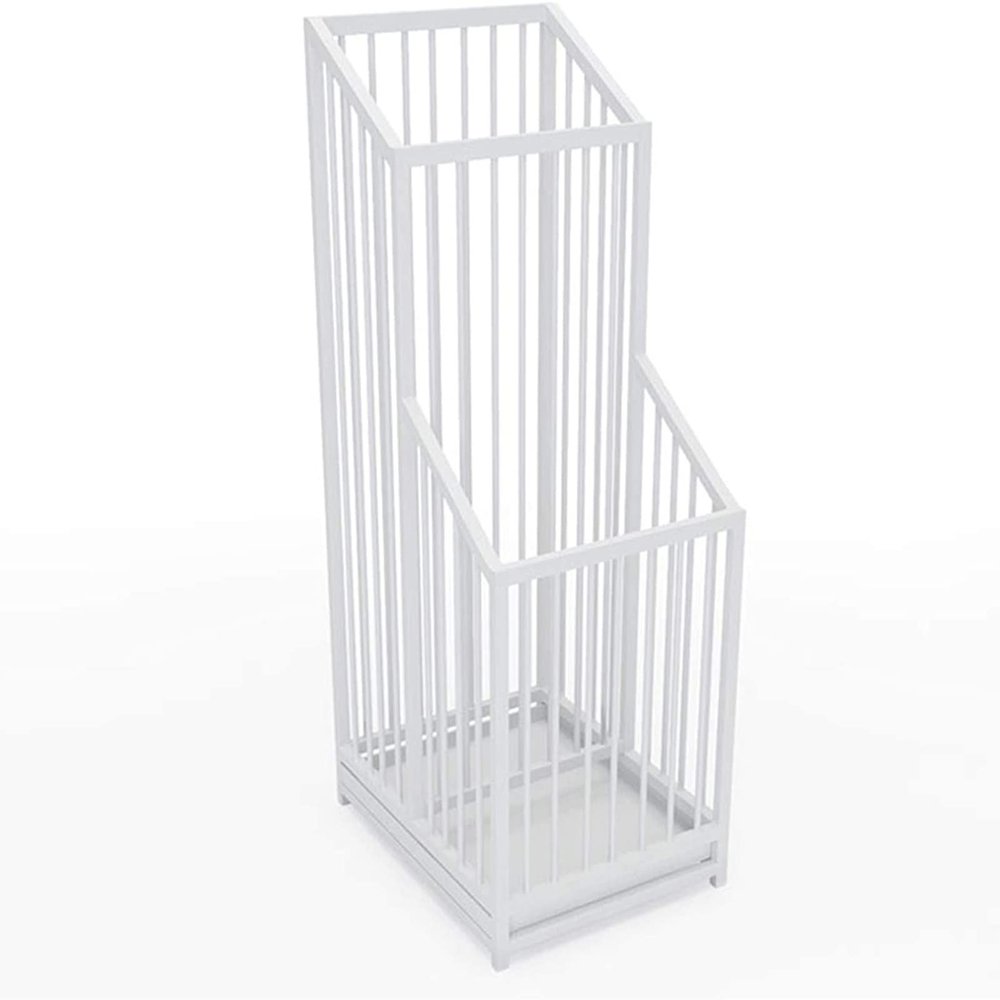 Umbrella Rack, Metal Umbrella Holder Square Free Standing Umbrella Holder with Drip Tray Indoor Space Saving for Home, Office, Entryway (Color : White)