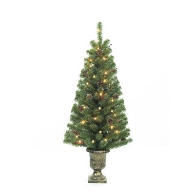 Celebrations 4 ft. Pencil Incandescent 35 lights Northern Pine Entrance Tree - Total Qty: 1, Green (J40-135-35LC)