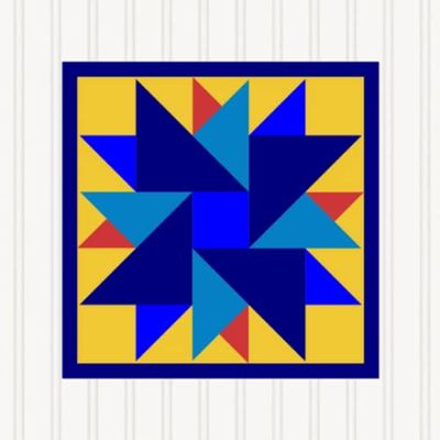 BARN QUILT Block Outdoor Square BQ012-04 | 6 SIZES | Outside Pattern | Wall Art | Yard Art | Barn Quilt Sign | Farm Quilt Design (46" x 46" 1 sided) Shipped in 4-23" Pieces