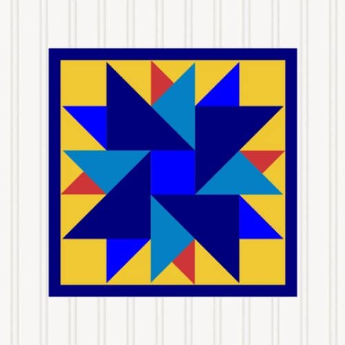 BARN QUILT Block Outdoor Square BQ012-04 | 6 SIZES | Outside Pattern | Wall Art | Yard Art | Barn Quilt Sign | Farm Quilt Design (46" x 46" 1 sided) Shipped in 4-23" Pieces