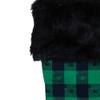 20" Green and Black Plaid Christmas Stocking view 3