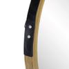 21" Beige Round Modern Mirror with Woodgrain Finish view 4