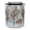 6.25" Trees and Fawns Flameless Glass Candle Lantern view 1