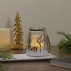 6.25" Trees and Fawns Flameless Glass Candle Lantern view 2