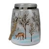 6.25" Trees and Fawns Flameless Glass Candle Lantern view 3