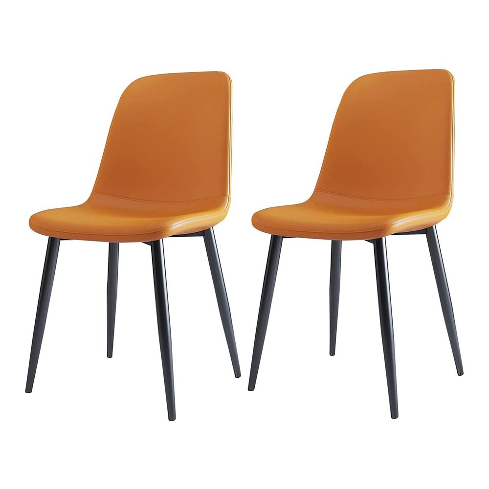 ZSH 2PCS Dining Chair ins Style Simple Scandinavian PU upholstered Leisure Chair, Home Desk Chair, net red Backrest Chair (Color : C)