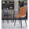 ZSH 2PCS Dining Chair ins Style Simple Scandinavian PU upholstered Leisure Chair, Home Desk Chair, net red Backrest Chair (Color : C) view 2