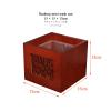 DRSFF Antique Wooden Mini Desktop Trash Can Chinese Style Wood Storage Bucket Waste Paper Bins for Living Room Bedroom Coffee Table Enbox Brownish Red 4 Liter view 2