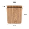 DRSFF Contemporary Natural Wood Trash Can Square Rubbish Bin | Kitchen Bathroom Garbage Container with Bag Clip | Wooden Without Cover Wastebasket Home Waste Paper Basket view 2