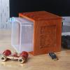 DRSFF Wooden Small Trash Can Desktop Mini Garbage Waste Bin Storage Box Paper Basket Rubbish Bucket for Home Living Room Bedroom Coffee Table - 151513cm view 4