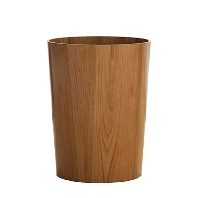 DRSFF Round Trash Can Wooden Garbage Bin Home Creative Rubbish Container Uncovered Wastebasket - for Bathroom Kitchens Living Room Bedroom Office Hotel (Color : B)