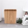 DRSFF Nordic Trash Can Wooden Square Wastebasket for Kitchen Bathroom Bedroom  Office Home Waste Paper Basket Natural Wood Garbage Bin Without Lid with Bag Clip view 1