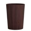 DRSFF Round Wooden Garbage Bin Dark Brown Uncovered Trash Can | Bathroom Wastebasket Kitchen Durable Rubbish Container Office Waste Paper Basket Hotel Storage Bucket (Color : B) view 1