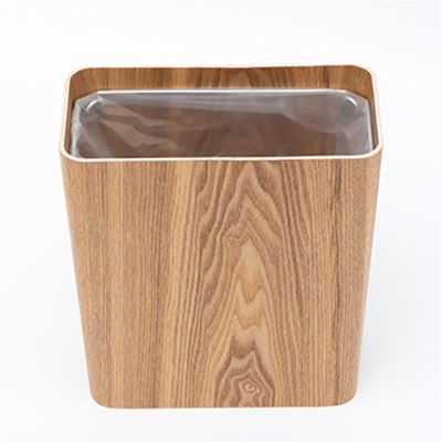 DRSFF Kitchen Wastebasket with Bag Clip  Natural Wood Garbage/Trash Can Wooden Square Simple Waste Paper Basket Without Lid Rubbish Bin - for Bathroom,Bedroom,Office