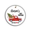 Dated Christmas Red Truck Personalized Ornament view 1