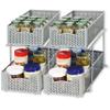 Simple Houseware Cabinet 2 Tier Perforated Basket Drawer, Silver - 2 Pack view 1