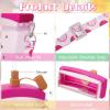 4 Pieces Cute Ice Cream Water Bottles with Strap Kawaii Camera Shaped Drinking Purse Ice Bar Transparent Jug Cup for Camping Sports Shopping Kids(Chic Style) view 3