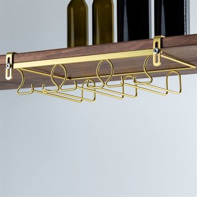 Adjustable Wine Glass Rack,Storage Stemware Holder Under Shelf,Metal Wine Glass Holder,Wine Glass Rack Under Cabinet,Stainless Steel Wine Glass Storage for Bar Kitchen ( Size : 34*21.5cm(13.4*8.5in) )