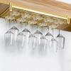Adjustable Wine Glass Rack Under Cabinet,Wine Bottle Holder,Stainless Steel Stemware Rack,Nail Free Wine Glass Holder Glasses Storage Hanger Organizer for Bar Kitchen ( Size : 55*22.5cm(21.7*8.9in) ) view 1