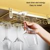 Adjustable Wine Glass Rack Under Cabinet,Wine Bottle Holder,Stainless Steel Stemware Rack,Nail Free Wine Glass Holder Glasses Storage Hanger Organizer for Bar Kitchen ( Size : 55*22.5cm(21.7*8.9in) ) view 3