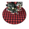 48 Inch Christmas Tree Buffalo Check Skirt with Faux Fur Ball Decoration for Merry Christmas Party Christmas Tree Skirt Decor DUO ER view 1