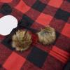 48 Inch Christmas Tree Buffalo Check Skirt with Faux Fur Ball Decoration for Merry Christmas Party Christmas Tree Skirt Decor DUO ER view 4
