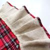 46" Christmas Tree Skirt Patchwork Tartan Plaid with Jute Burlap Ruffle Border Xmas Decoration DUO ER view 3