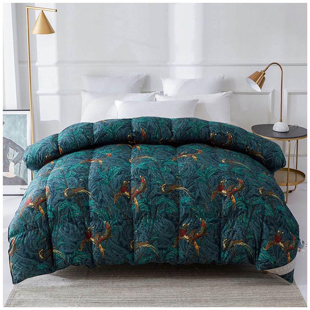 BDMFJY 1~2.75kg 95% Goose Down Quilt Duvet King Queen Twin Size, Luxurious Goose Down Feather Comforter, 750+ Fill Power, Hotel Style Fluffy Goose Down Duvet Insert with Ties,A,200x230cm2500g