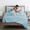 ARlinen Tencel Sheets Full Size Bed Sheets 4pc Set, 100% Eucalyptus Lyocell Sheets Set, Silky Soft & Smooth, Breathable, Moisture Wicking, Percale Weave Bed Set 16" Deep Pockets- Sky Blue view 3